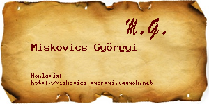 Miskovics Györgyi névjegykártya